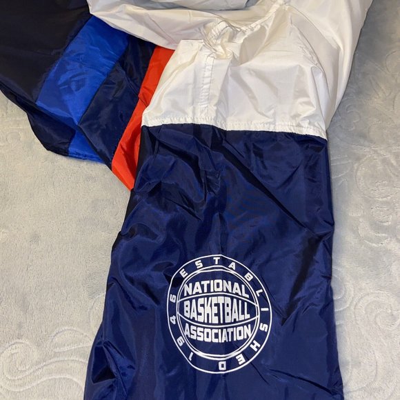 NBA Mens Hooded Windbreaker Jacket White Blue Red Size Large‎ Full Zip - Picture 5 of 10